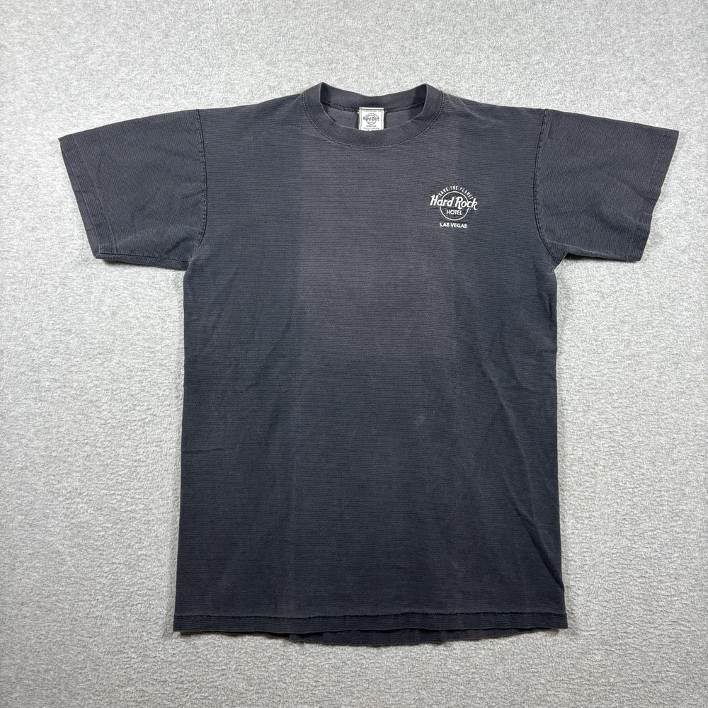 ⁠Vintage 90s Hard Rock Hotel Las Vegas T Shirt M Black USA Single Stitch Faded